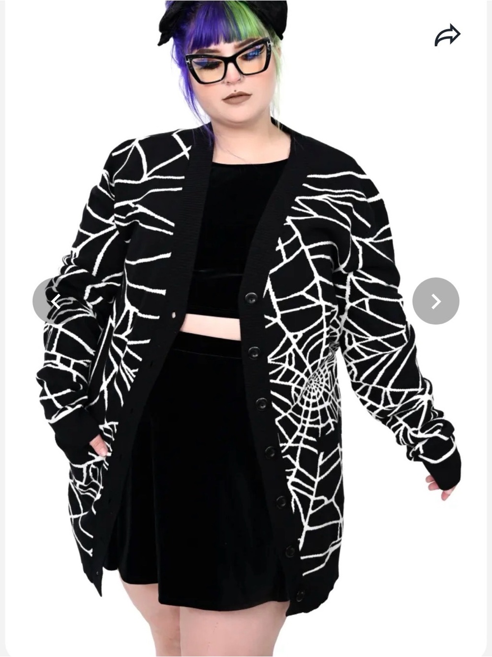 Foxblood Black Cobweb Cardigan